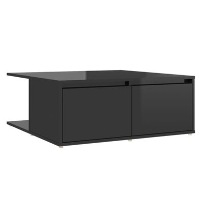 vidaXL Τραπεζάκι Σαλονιού Γυαλιστερό Μαύρο 80 x 80 x 31εκ. Μοριοσανίδα