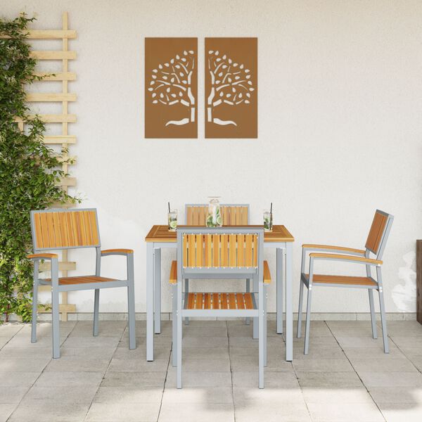 vidaXL Καρέκλα Κήπου 4 pcs Καφέ 56 x 57 x 87εκ. Μασίφ ξύλο ακακίας