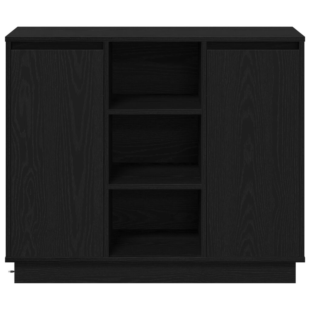 vidaXL Συστοιχία με LED Μαύρη Δρυς 90x32x75 εκ Επεξεργασμένο ξύλο