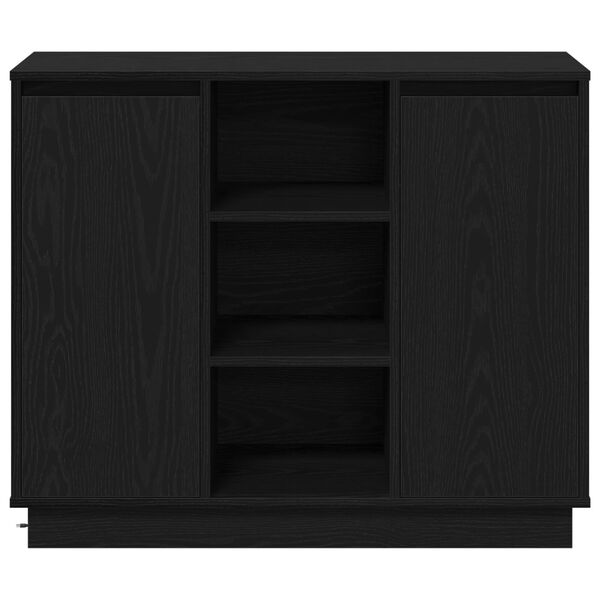 vidaXL Συστοιχία με LED Μαύρη Δρυς 90x32x75 εκ Επεξεργασμένο ξύλο