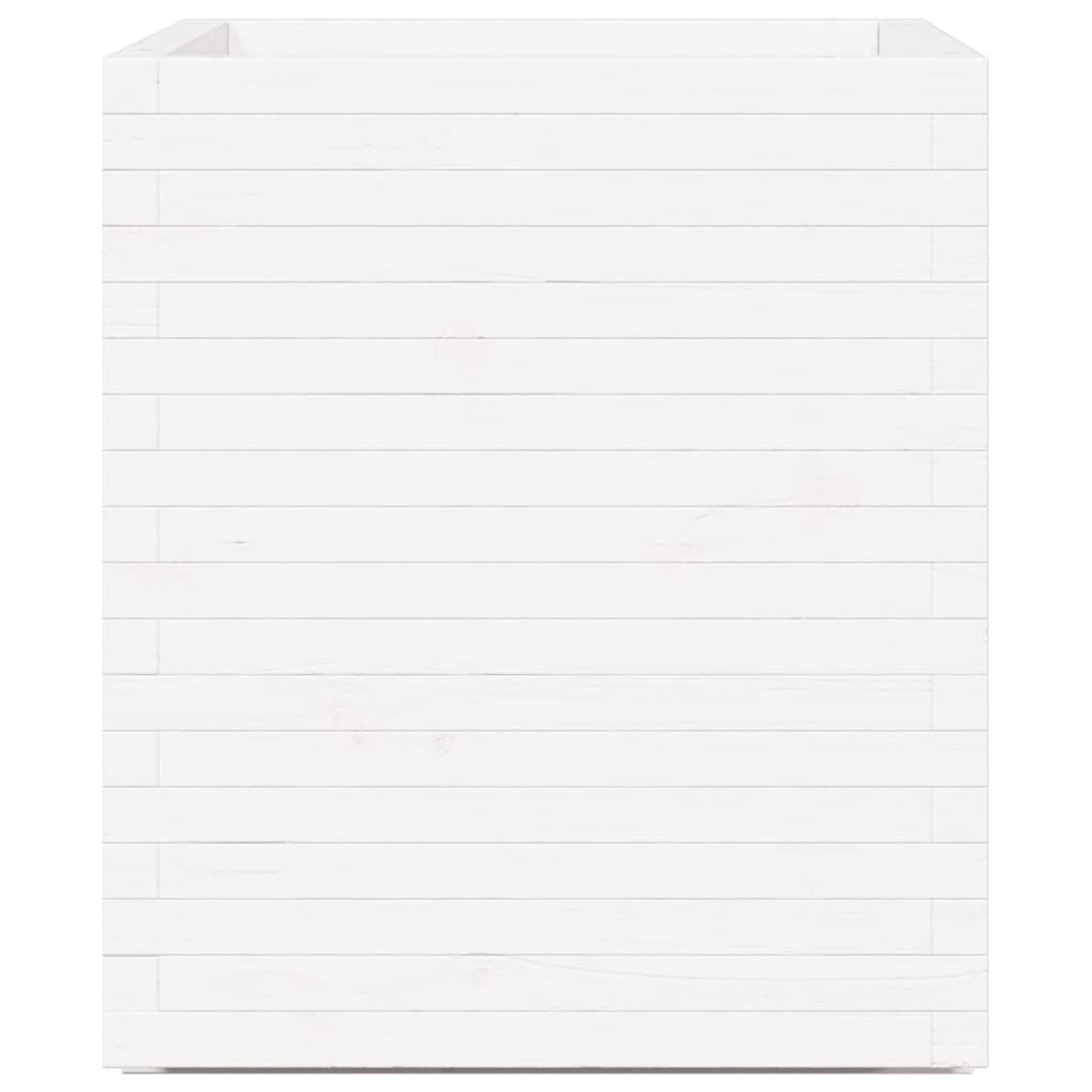 vidaXL Ζαρντινιέρα Κήπου Λευκή 60x60x72,5 εκ. από Μασίφ Ξύλο Πεύκου