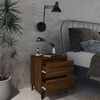 vidaXL Κομοδίνα 2 τεμ. Καφέ Δρυς 40x35x50 εκ. με Μεταλλικά Πόδια