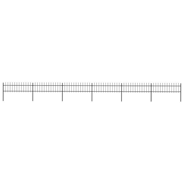 vidaXL Κάγκελα Περίφραξης με Λόγχες Μαύρα 10,2 x 0,6 μ. από Χάλυβα