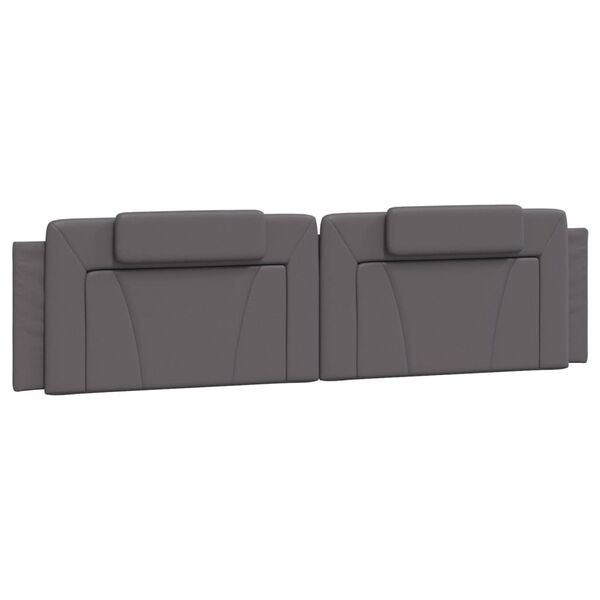 vidaXL Πλαίσιο Κρεβατιού με Κεφαλάρι Γκρι 200x200 εκ. Συνθετικό Δέρμα