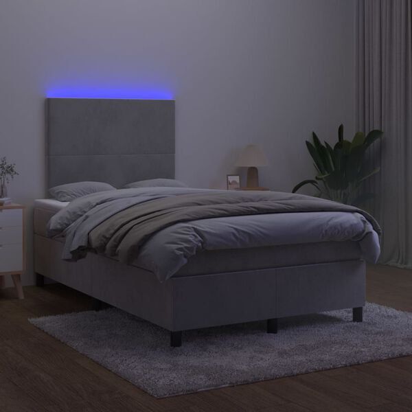 vidaXL &Kappa;&rho;&epsilon;&beta;ά&tau;&iota; Boxspring &mu;&epsilon; &Sigma;&tau;&rho;ώ&mu;&alpha; & LED &Alpha;&nu;.&Gamma;&kappa;&rho;&iota; 120x200 &epsilon;&kappa;. &Beta;&epsilon;&lambda;&omicron;ύ&delta;&iota;&nu;&omicron;