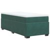 vidaXL Κρεβάτι Boxspring με Στρώμα Σκούρο Πράσινο 100x200εκ. Βελούδινο