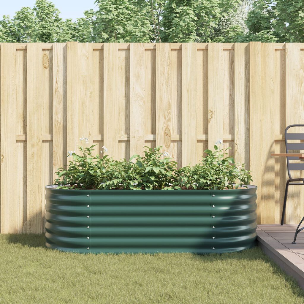 vidaXL Ανυψωμένο Κρεβάτι Κήπου Πράσινο 160x80x44 εκ. από Γαλβανισμένο Χάλυβα