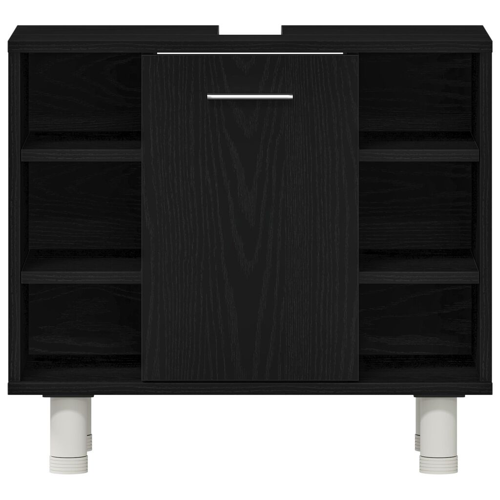 vidaXL Ντουλάπι Μπάνιου Μαύρο Δρυς 60x32x54 εκ. Επεξεργασμένο Ξύλο
