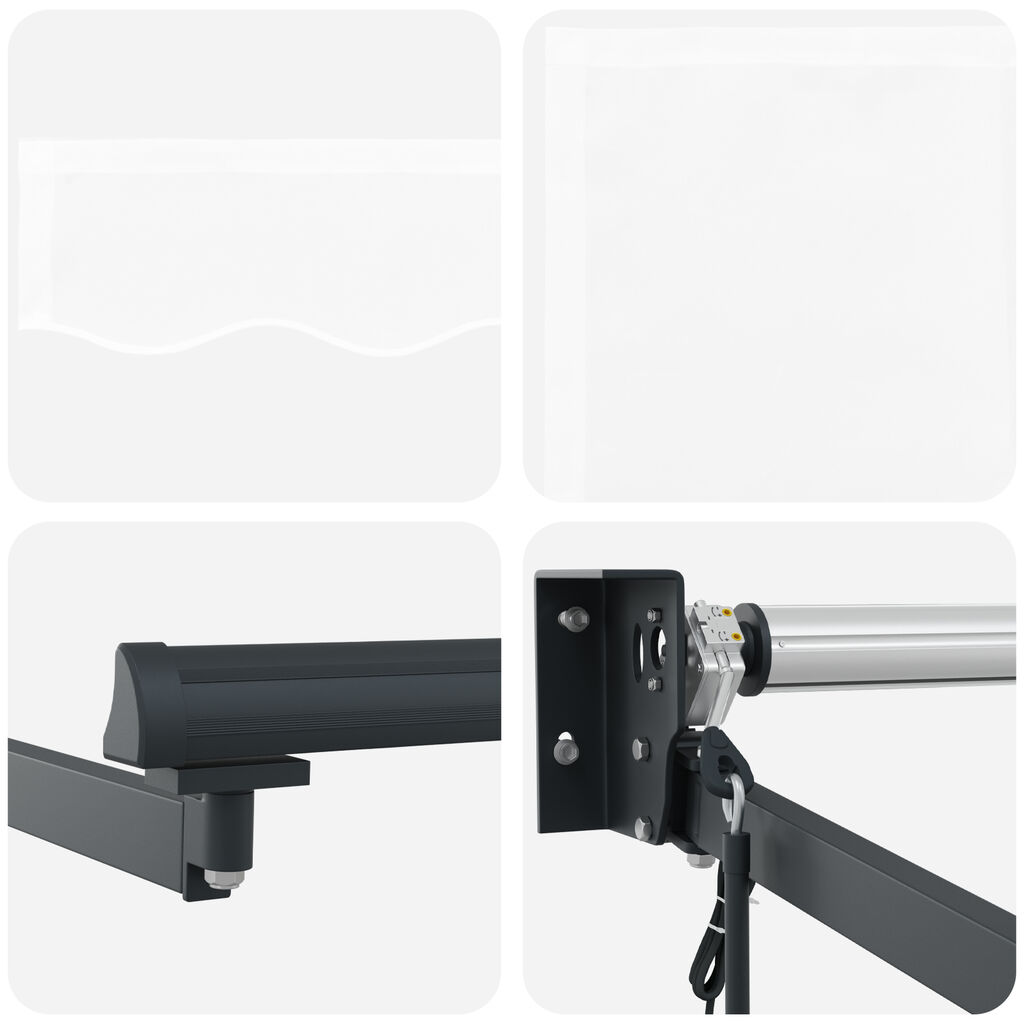 vidaXL Αυτόματη Ανασυρόμενη Τέντα Λευκή 450x300 cm