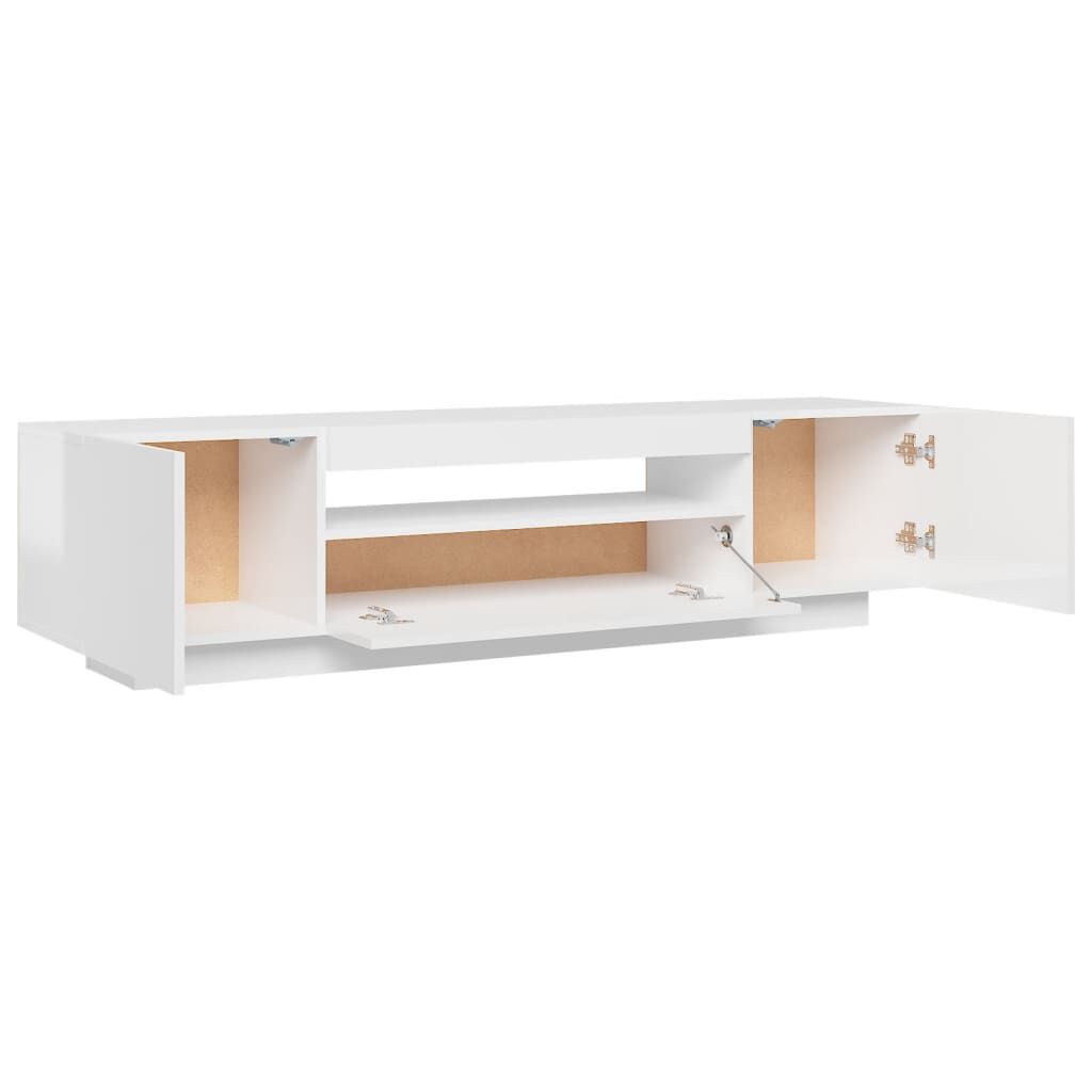 vidaXL Έπιπλο Τηλεόρασης με LED Γυαλιστερό Άσπρο 160x35x40 εκ.