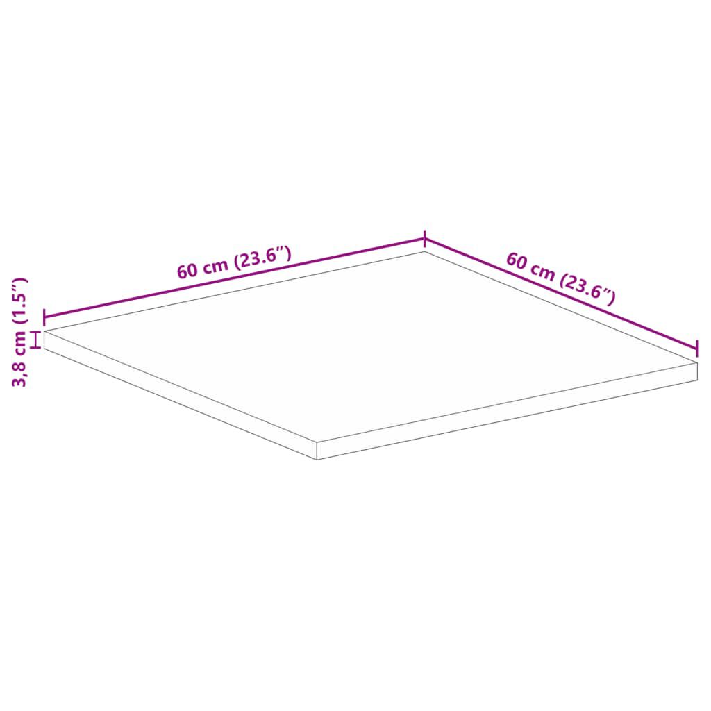 vidaXL Επιτραπέζια επιφάνεια 60x60x3,8 cm τετράγωνο μασίφ ξύλο