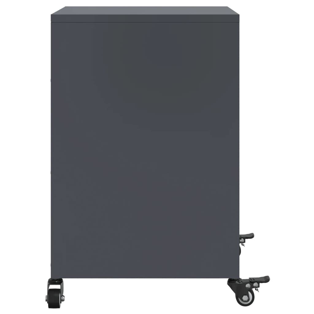 vidaXL Κομοδίνο Ανθρακί 36x39x59 εκ. από Χάλυβα