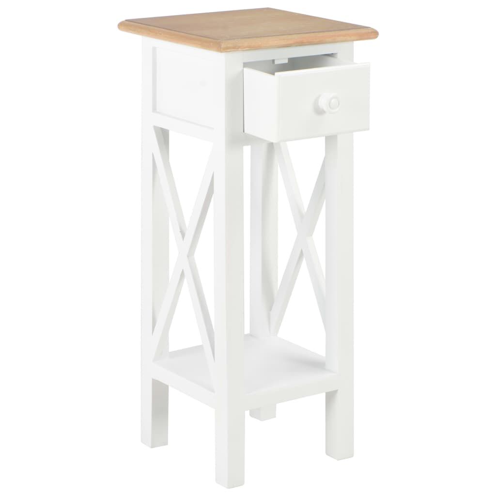 vidaXL Τραπεζάκι Βοηθητικό Λευκό 27 x 27 x 65,5 εκ. Ξύλινο