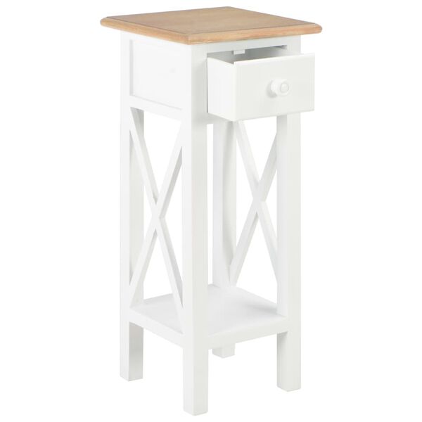 vidaXL Τραπεζάκι Βοηθητικό Λευκό 27 x 27 x 65,5 εκ. Ξύλινο