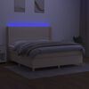 vidaXL &Kappa;&rho;&epsilon;&beta;ά&tau;&iota; Boxspring &mu;&epsilon; &Sigma;&tau;&rho;ώ&mu;&alpha; & LED &Kappa;&rho;&epsilon;&mu; 160x200 &epsilon;&kappa;. &Upsilon;&phi;&alpha;&sigma;&mu;ά&tau;&iota;&nu;&omicron;