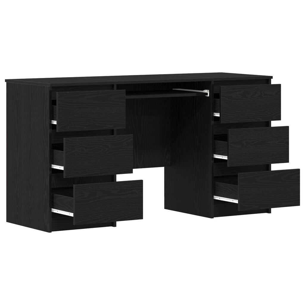 vidaXL Γραφεία 2 τεμάχια Μαύρο Δρύς 140x50x76 εκ Κατασκευασμένο ξύλο