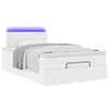vidaXL Ottoman Κρεβάτι με στρώματα & LED Καθαρό Λευκό Faux Leather