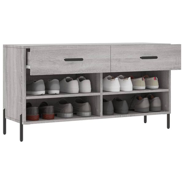 vidaXL Παπουτσοθήκη Γκρι Sonoma 102x35x55 εκ. από Επεξεργασμένο Ξύλο