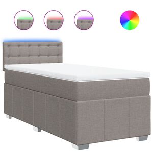 vidaXL &Kappa;&rho;&epsilon;&beta;ά&tau;&iota; Boxspring &mu;&epsilon; &Sigma;&tau;&rho;ώ&mu;&alpha; Taupe 90x200 &epsilon;&kappa;. &Upsilon;&phi;&alpha;&sigma;&mu;ά&tau;&iota;&nu;&omicron;