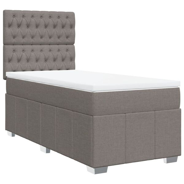 vidaXL &Kappa;&rho;&epsilon;&beta;ά&tau;&iota; Boxspring &mu;&epsilon; &Sigma;&tau;&rho;ώ&mu;&alpha; Taupe 90x190 &epsilon;&kappa;.&Upsilon;&phi;&alpha;&sigma;&mu;ά&tau;&iota;&nu;&omicron;