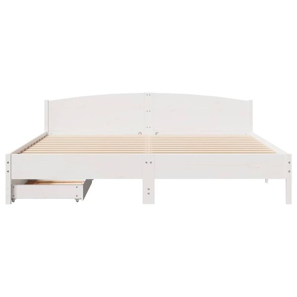 vidaXL Σκελετός Κρεβ. Χωρίς Στρώμα Λευκό 180x200 εκ Μασίφ Πεύκο