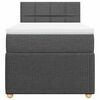 vidaXL Κρεβάτι Boxspring με Στρώμα Σκούρο Γκρι 100x200 εκ. Υφασμάτινο