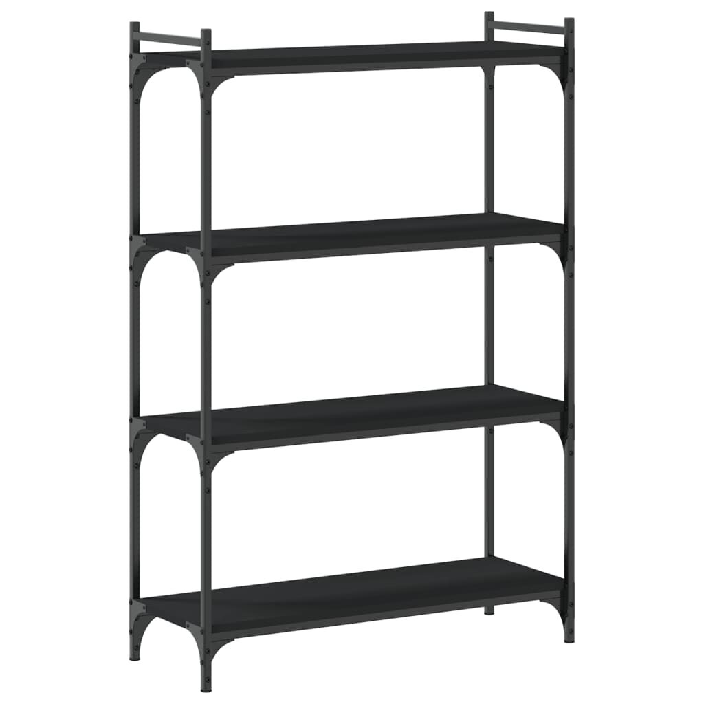 vidaXL Βιβλιοθήκη 4 Επιπέδων Μαύρη 80x30x120 εκ. Επεξεργασμένο Ξύλο