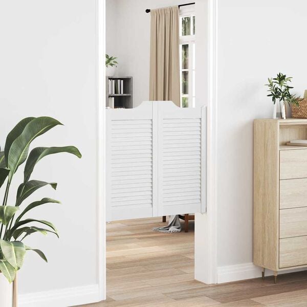 vidaXL Swing Doors Louvred Design 1 ζεύγος Λευκό 80x80 cm