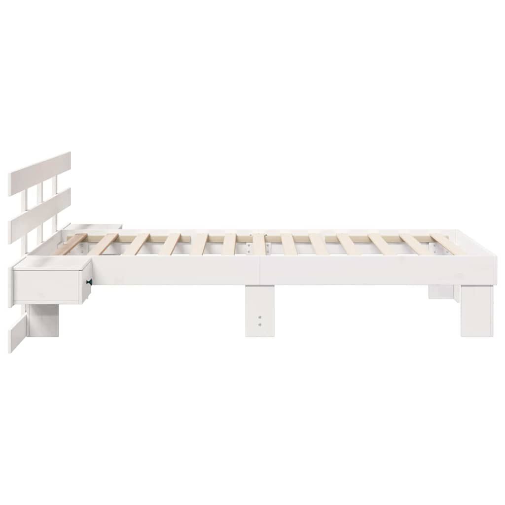 vidaXL Σκελετός Κρεβατιού Λευκό 80 x 200 cm Μασίφ ξύλο πεύκου
