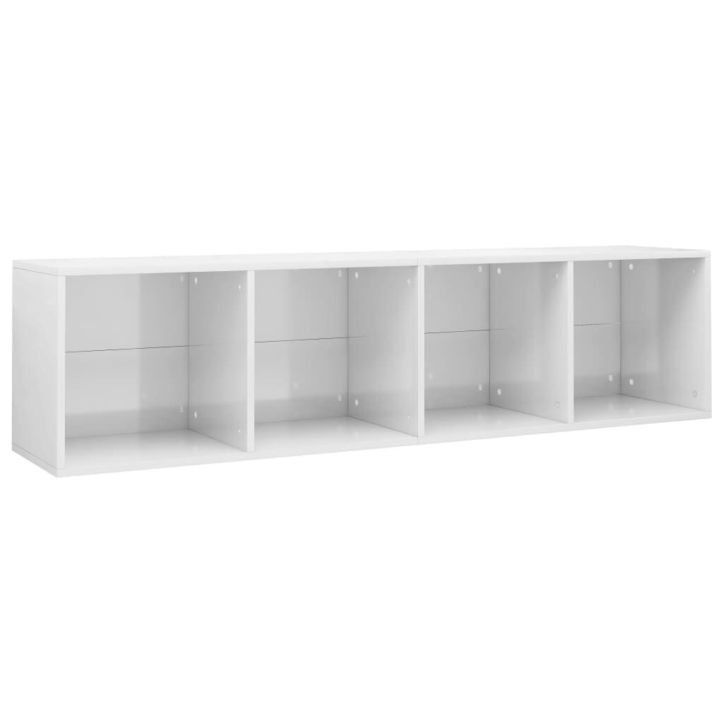 vidaXL Βιβλιοθήκη/Έπιπλο TV Γυαλιστερό Λευκό 36x30x143 εκ. Επεξ. Ξύλο
