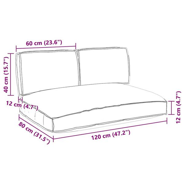 vidaXL Σετ Μαξιλαριών Πάγου 3 pcs Γκρι 120 x 80 x 12 cm Ύφασμα Oxford
