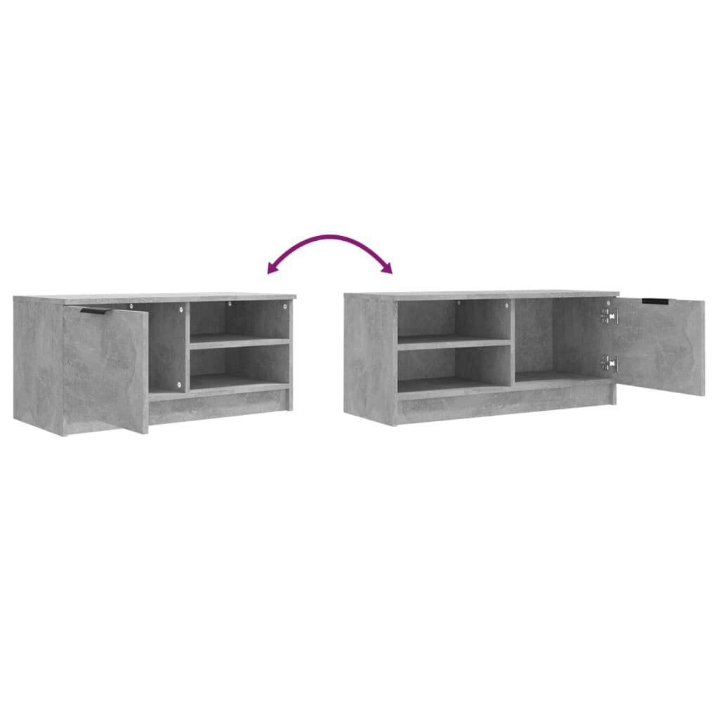 vidaXL Έπιπλο Τηλεόρασης Γκρι Σκυροδέματος 80x35x36,5 εκ. Επεξ. Ξύλο
