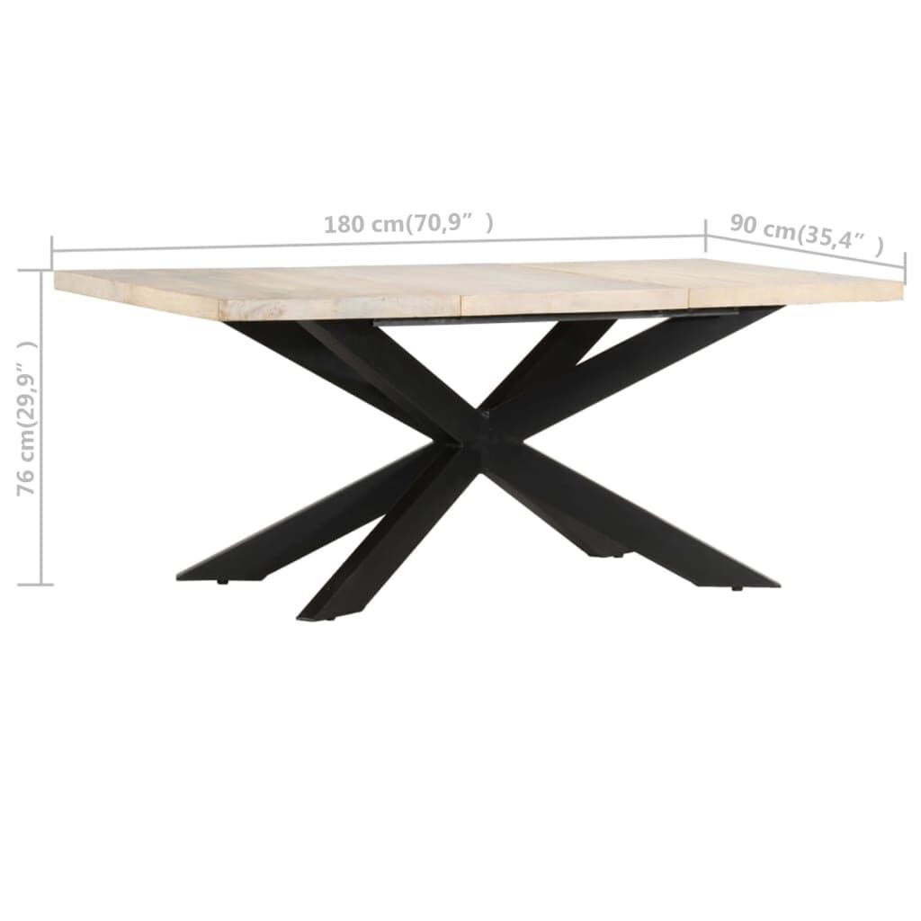 vidaXL Τραπεζαρία 180 x 90 x 76 εκ. από Μασίφ Ξεβαμμένο Ξύλο Μάνγκο