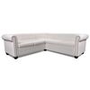 vidaXL Καναπές Γωνιακός 5θέσιος Chesterfield Λευκός Συνθετικό Δέρμα