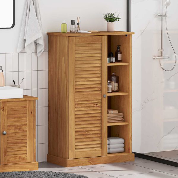vidaXL Ντουλάπι Μπάνιου καφέ μελί 68 x 34 x 110 εκ. Μασίφ ξύλο πεύκου