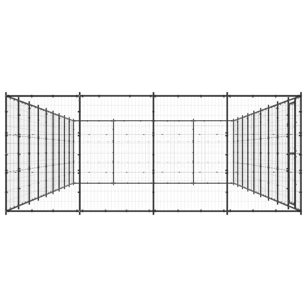 vidaXL Κλουβί Σκύλου Εξωτερικού Χώρου 43,56 μ² από Ατσάλι