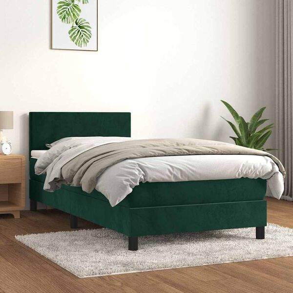 vidaXL &Kappa;&rho;&epsilon;&beta;ά&tau;&iota; Boxspring &mu;&epsilon; &Sigma;&tau;&rho;ώ&mu;&alpha; &Sigma;&kappa;&omicron;ύ&rho;&omicron; &Pi;&rho;ά&sigma;&iota;&nu;&omicron; 90x190 &epsilon;&kappa;. &Beta;&epsilon;&lambda;&omicron;ύ&delta;&iota;&nu;&omicron;