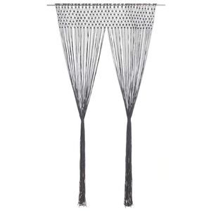 vidaXL Κουρτίνα Μακραμέ Ανθρακί 140 x 240 εκ. Βαμβακερή