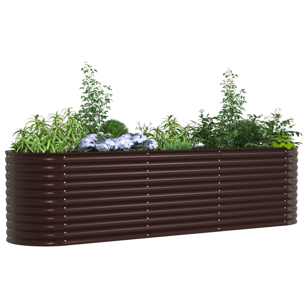 vidaXL Κρεβάτι για Κήπο Αναρτημένο Καφέ 320x80x81 εκ από Γαλβανισμένο Ατσάλι