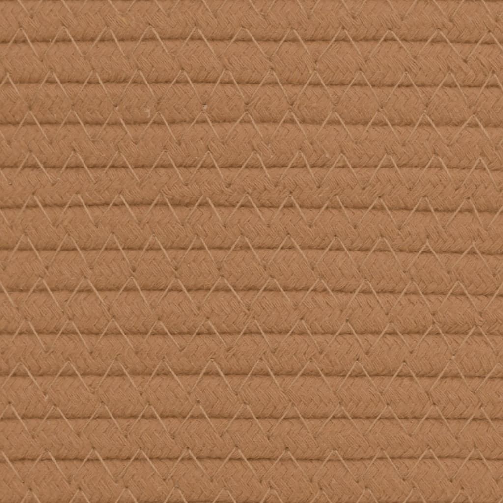 vidaXL Καλάθι Αποθήκευσης Καφέ και Λευκό Ø49x65 εκ. Βαμβακερό