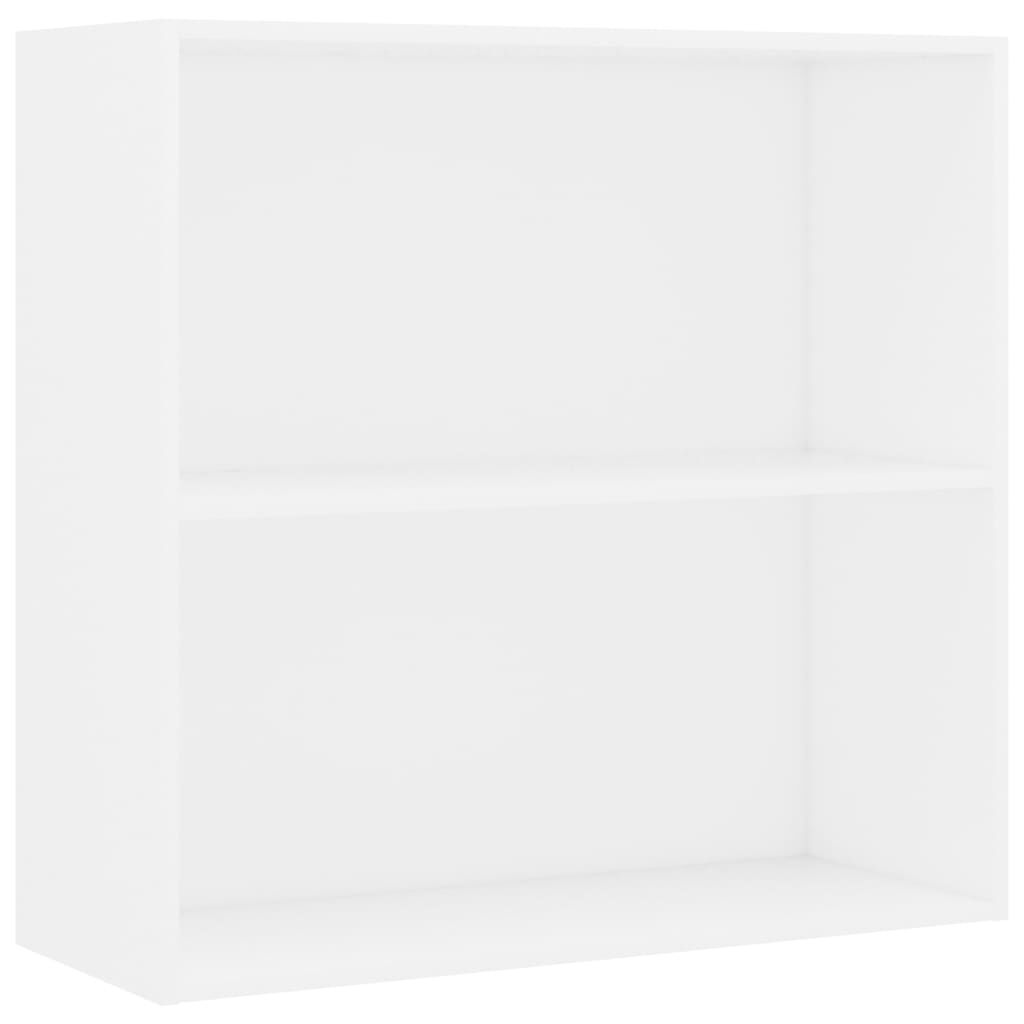 vidaXL Βιβλιοθήκη με 2 Ράφια Λευκή 80x30x76,5 εκ. από Επεξ. Ξύλο