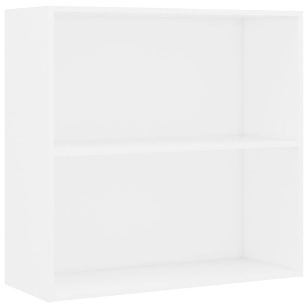 vidaXL Βιβλιοθήκη με 2 Ράφια Λευκή 80x30x76,5 εκ. από Επεξ. Ξύλο