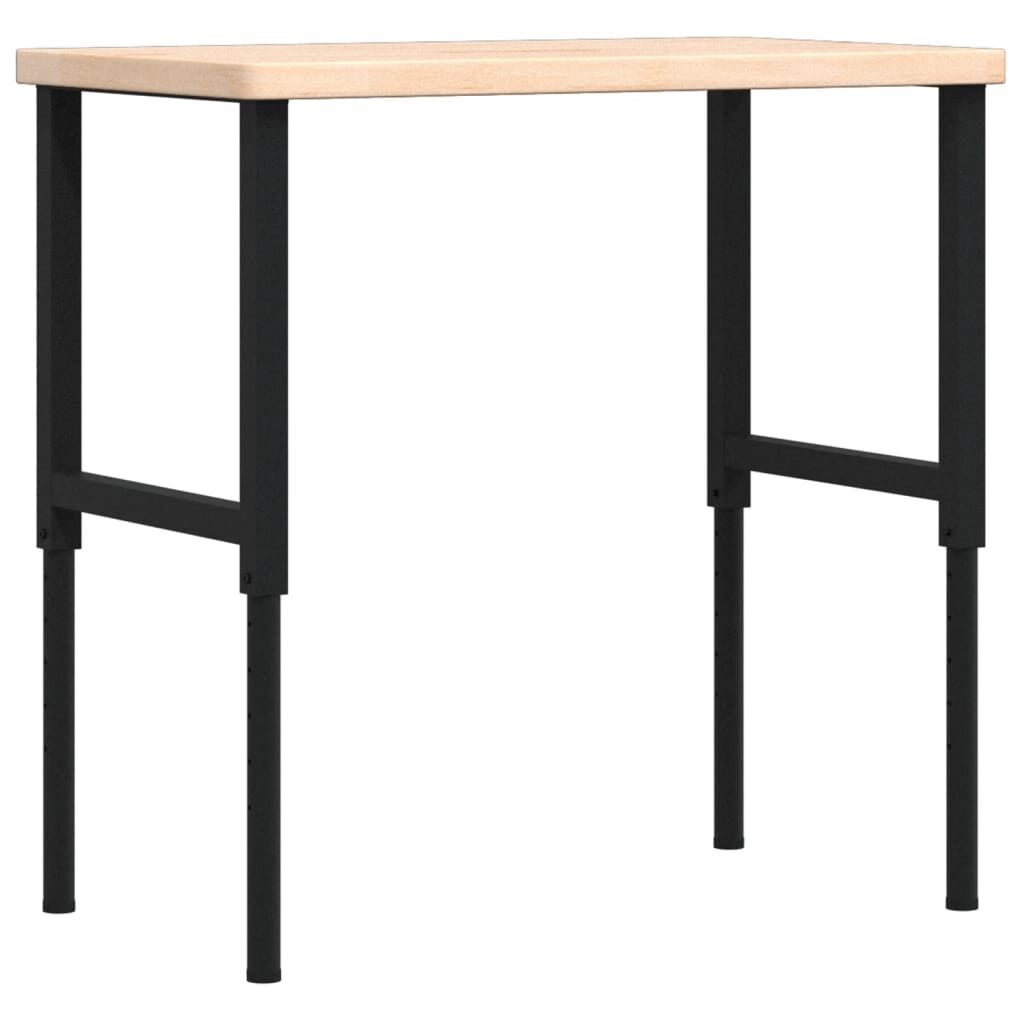 vidaXL Πάγκος Εργασίας Ορθογώνιος 100x60x(73-99,5) εκ Μασίφ Ξύλο Δρυός