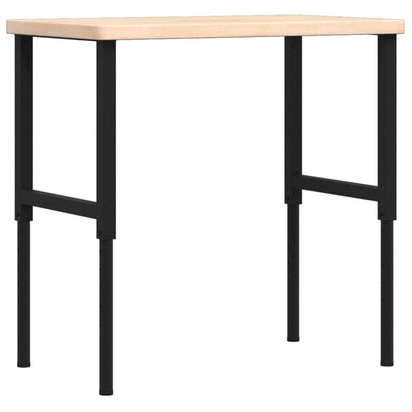 vidaXL Πάγκος Εργασίας Ορθογώνιος 100x60x(73-99,5) εκ Μασίφ Ξύλο Δρυός