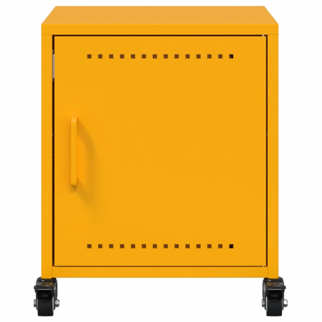 vidaXL Κομοδίνο Μουσταρδί 36x39x43,5 εκ. από Χάλυβα