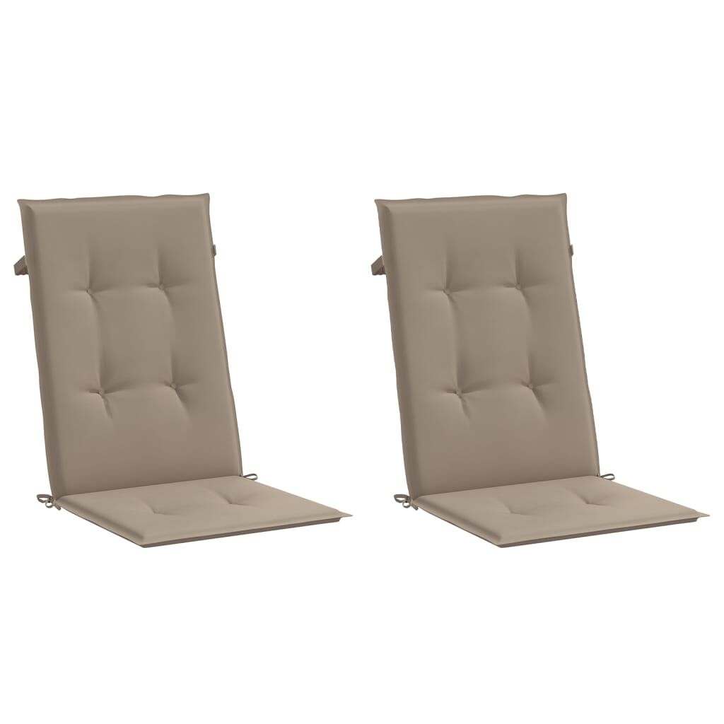 vidaXL Μαξιλάρια Καρέκλας Κήπου με Πλάτη 2 τεμ. Taupe 120x50x3 εκ.