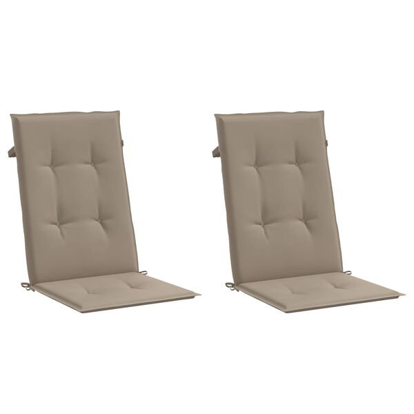 vidaXL Μαξιλάρια Καρέκλας Κήπου με Πλάτη 2 τεμ. Taupe 120x50x3 εκ.