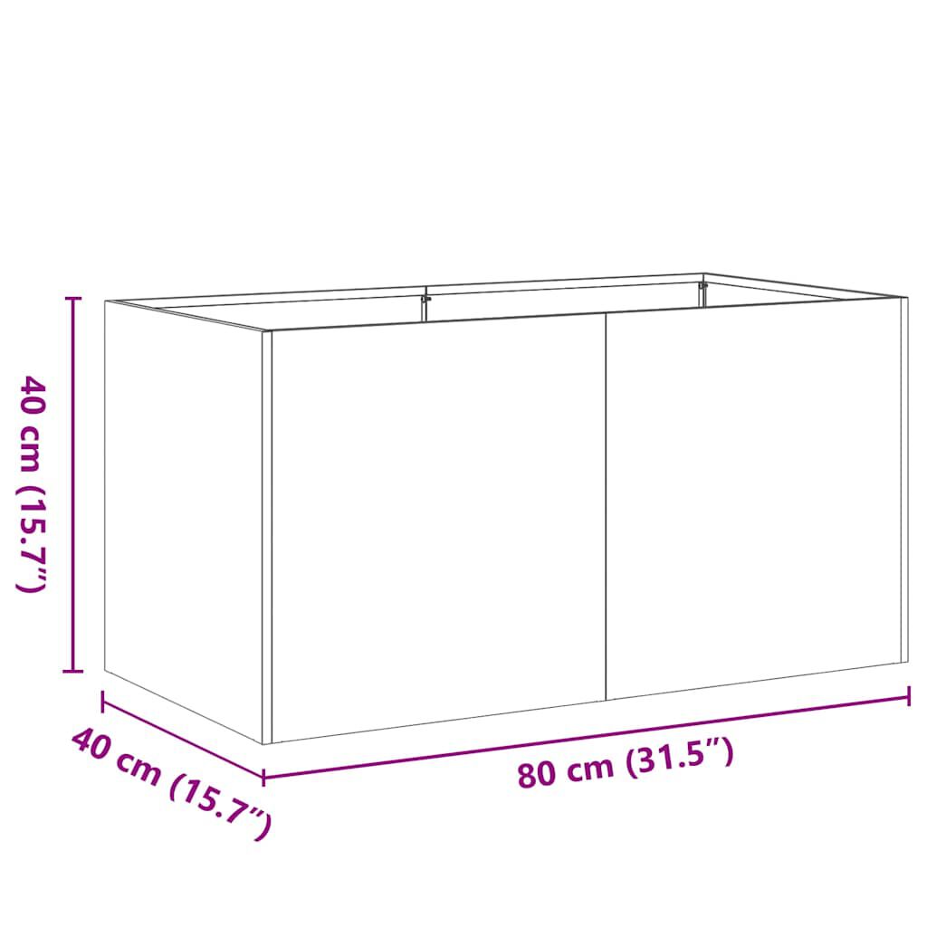 vidaXL Ζαρντινιέρα Ανθρακί 80x40x40 εκ. από Χάλυβα Ψυχρής Έλασης