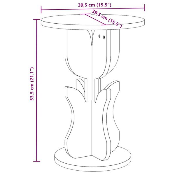 vidaXL Τραπεζάκι Πλευράς Φυσικό 39.5 x 39.5 x 53.5 εκ