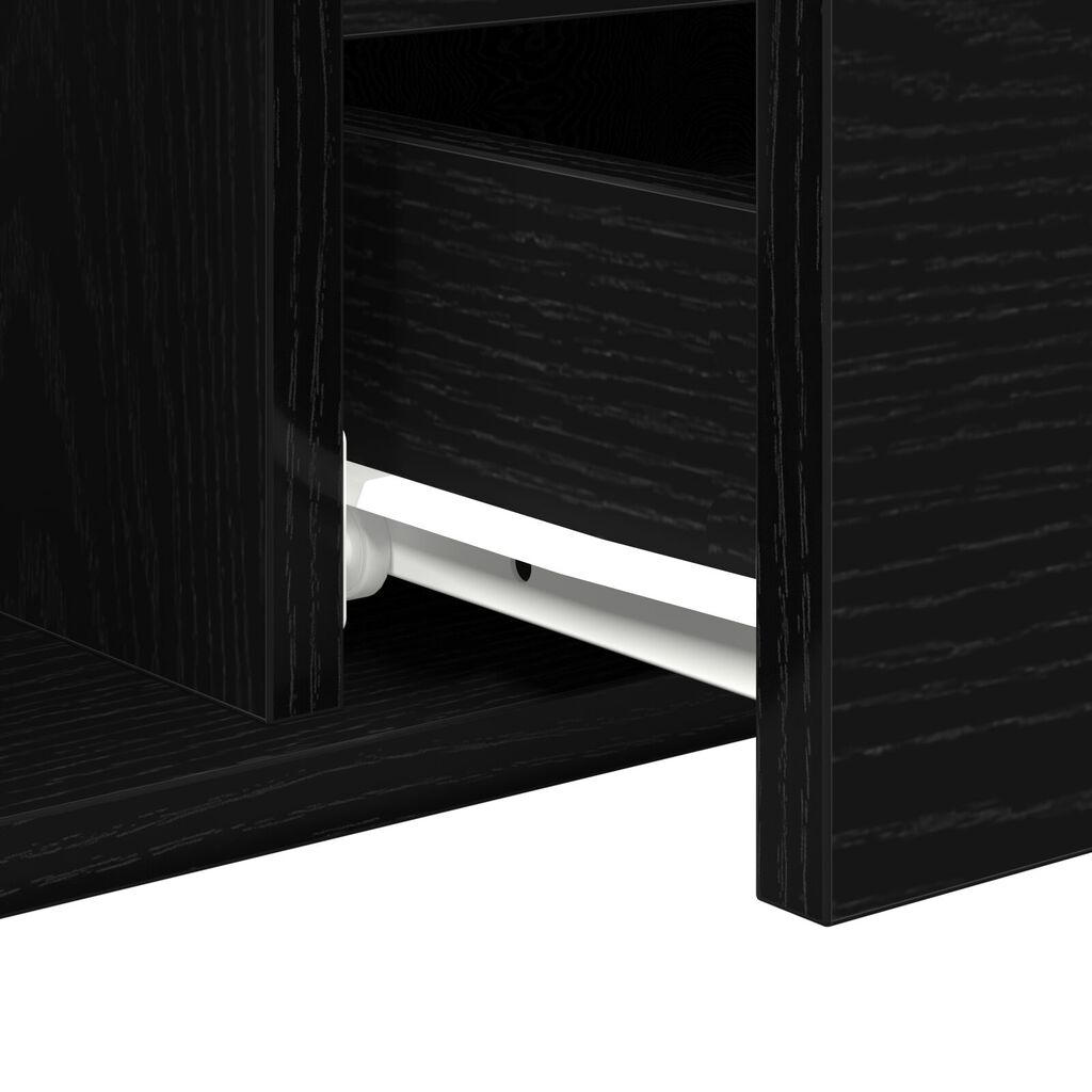 vidaXL Τραπέζι Σαλονιού Μαύρο Καπλαμά 90x49x45 εκ Επεξεργασμένου Ξύλου